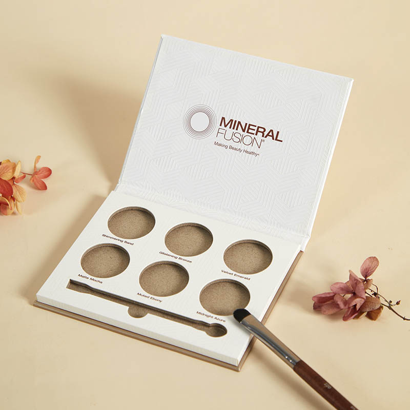 Recyclable Custom Printing 6 Holes Empty Eyeshadow Palette Paperboard Container Powder Plate Box Free Sample
