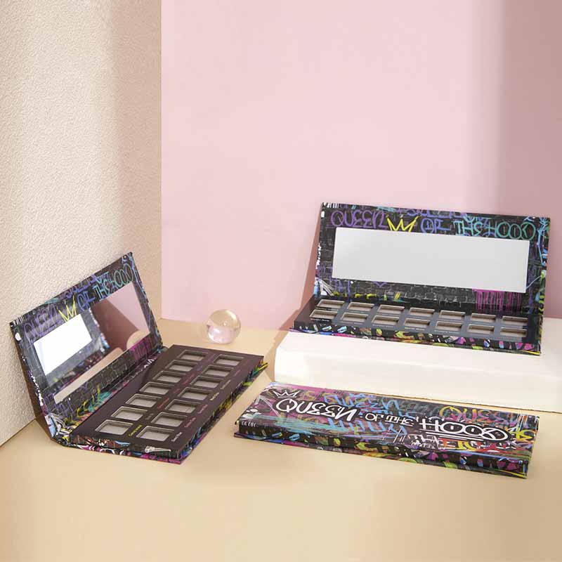 Recyclable CMYK Muti-color Colorful Private Label Makeup Powdercase Magnetic Eeyeshadow Palette Paperboard