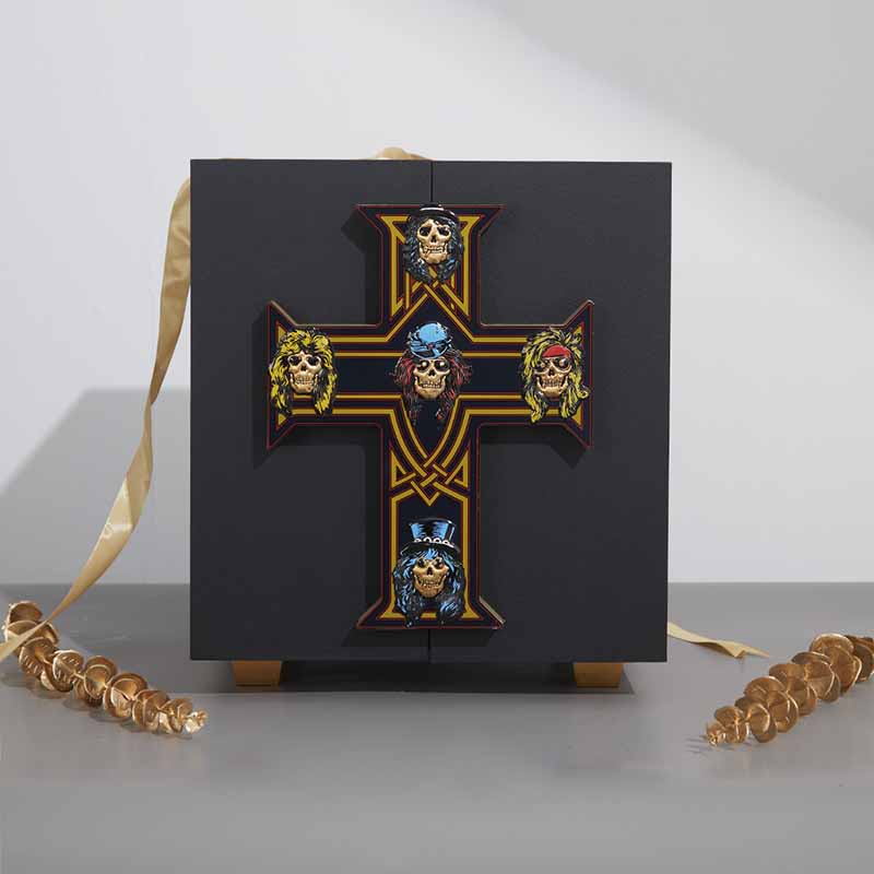 Funda deslizante de luxo Cross Premium Papel de cartón ríxido Embalaxe personalizada Caixón de agasallo pequeno con asa de hardware
