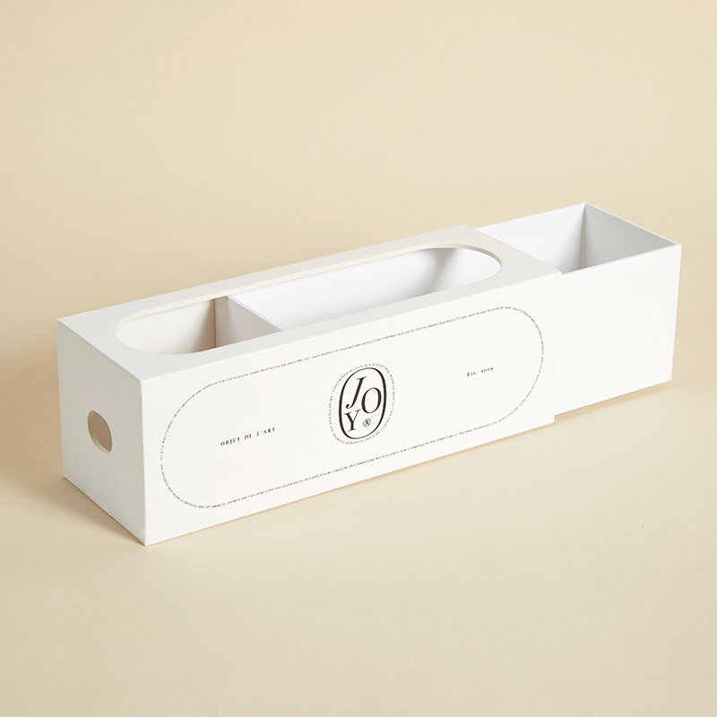 Caixas de agasallo de caixón de papel de deseño personalizado branco con caixa ríxida de ventá transparente