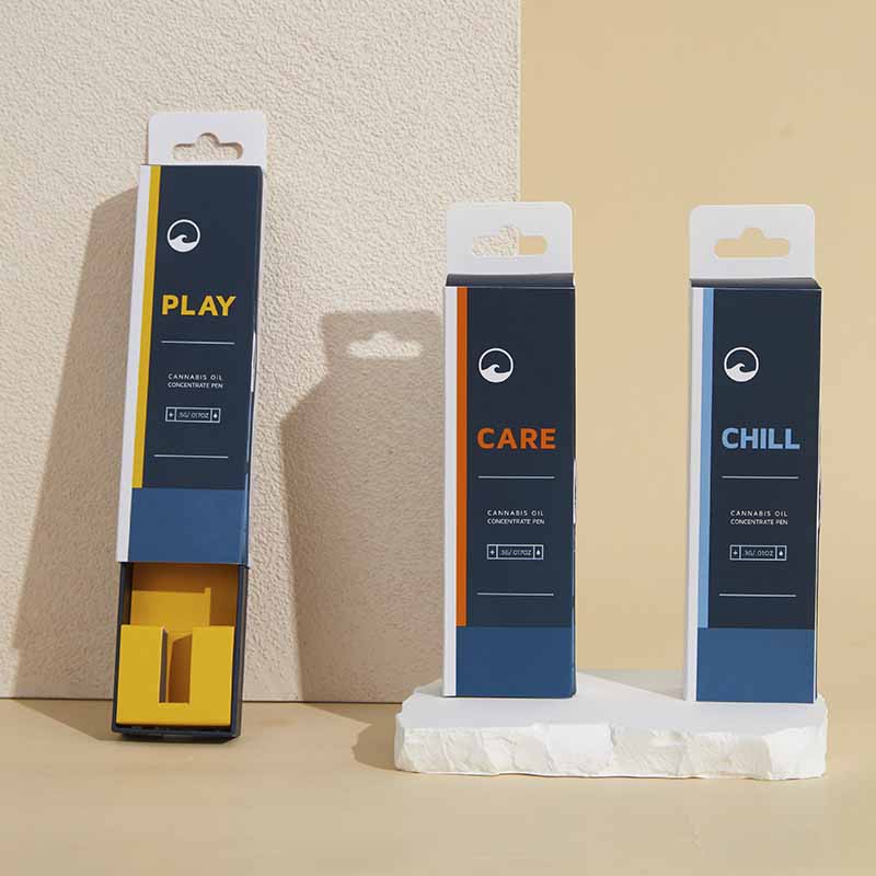 Eco Friendly Sliding Pull Out Dark Blue Cardboard Gift Wrap Palm Smoke Sticks Hemp Packaging Custom Logo With Small Drawer Paper Boxes