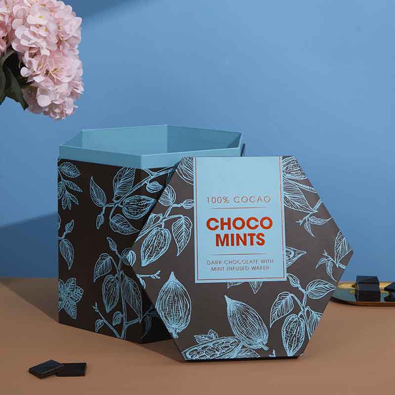 Functional Hexagon Shape Tall Lid & Base Food Packaging Tear Lines Paper Chocolate Birthday Wedding Clothing Christmas Party Candy Gift Rigid Box
