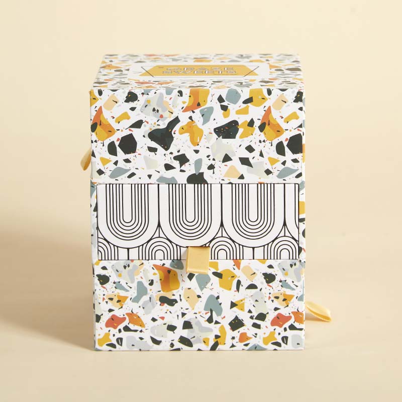 Calaix de llisca de 3 capes personalitzat de luxe de Sant Valentí obert en diverses direccions Paper Cartró Mooncake Cake Candy Embalatge de regal Caixa de calaix