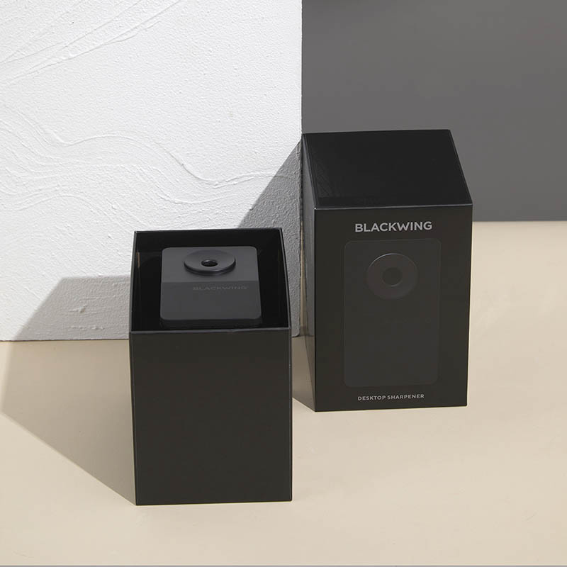 Custom Cardboard Mobile Electronics Pull Pencil Sharpener Packaging Gift Lid & Base Box With Paper Insert