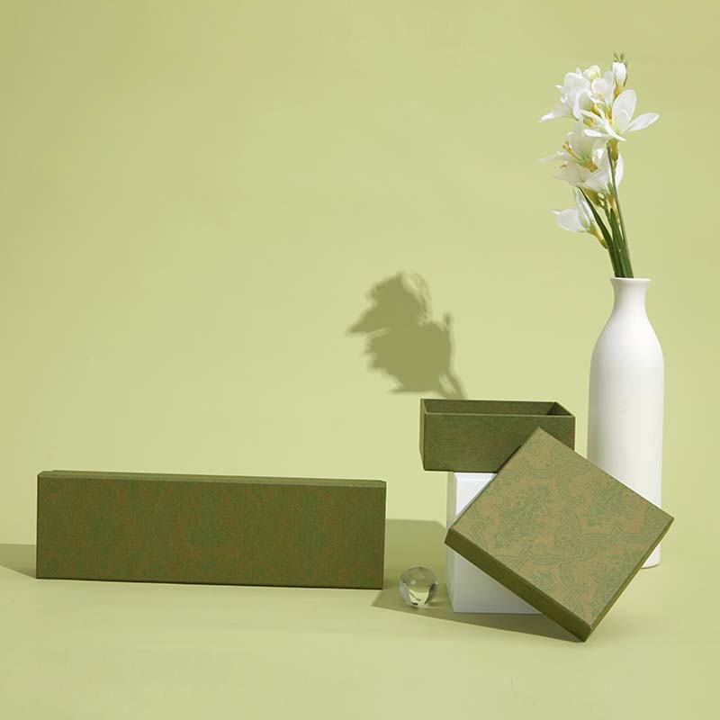 Embalaxe de marca artesanal Caixas de tapa e base verdes premium Xoias personalizadas Caixa de agasallo de gravata de cinto Embalaxe de luxo