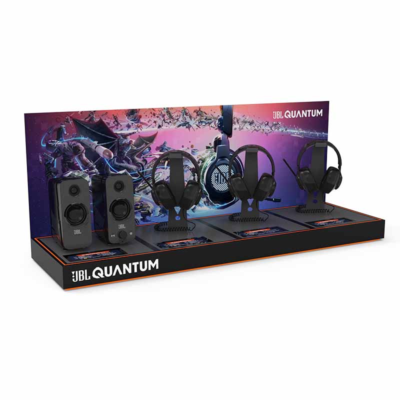 5 in 1 Active Headphone Audio Stand Advertising Boom Box POS POP Display Stands Floor Display Case Box with Lights Table Display Stand for Shop Store Display