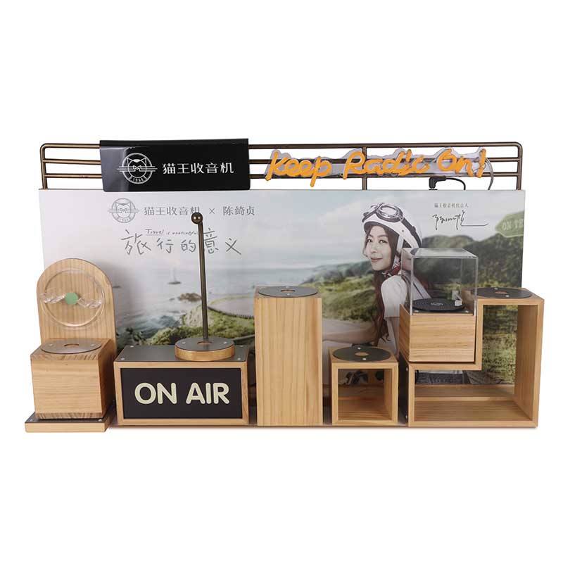 OEM 3-Speed Semi-automatic Gramophone Wooden Radio Turntable LP Record Player Display Rack Stand