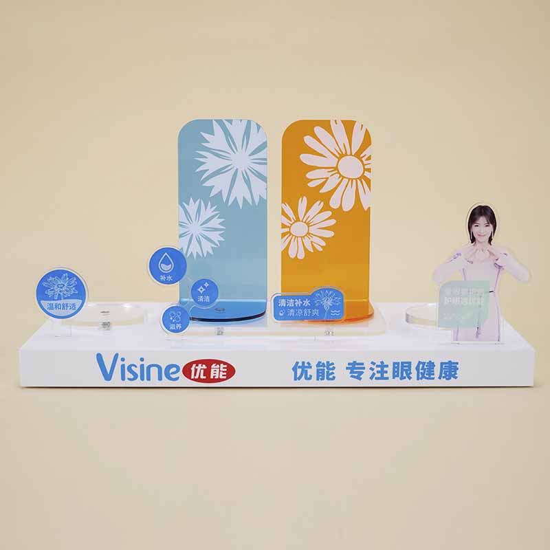 Kembang Supermarket Retail Acrylic Counter Top Témbongkeun rak rak Pikeun Toko Éléktronik Kamanusaan sarta Studi Pribadi