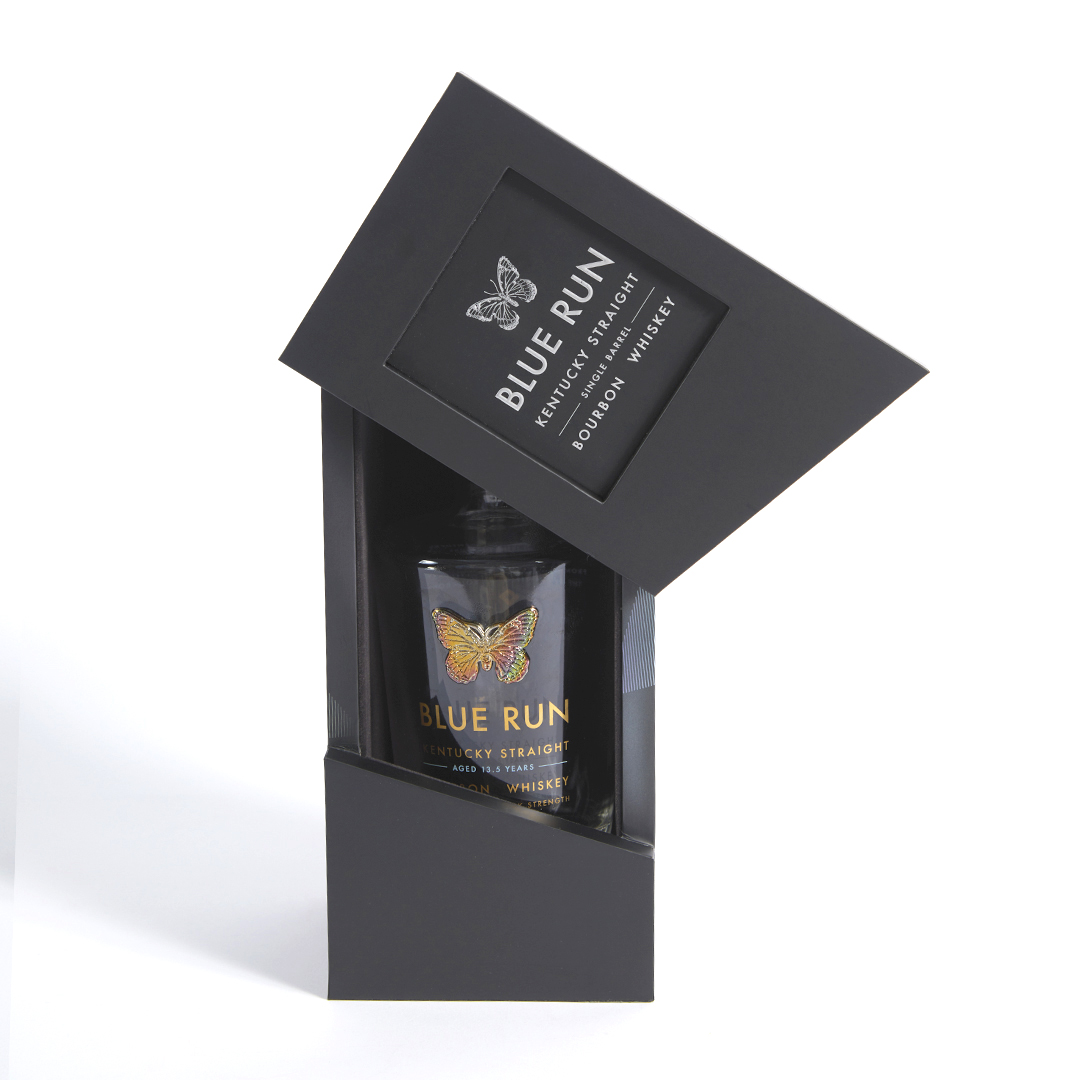Unique Rotate Opening Antique Wooden Premium Matte Black Gift Wine Bottle Packaging Box Gift Wine Box