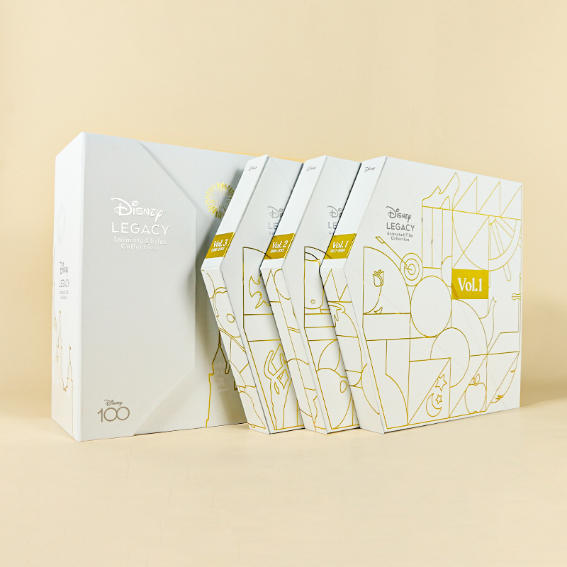 Collection de films d'animation du 100e anniversaire de Disney de forme spéciale, édition limitée, logo UV personnalisé, boîte d'emballage de luxe, boîte de livre, boîte de présentation